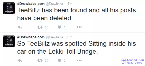 Teebillz Found In His Car On Lekki Toll Bridge